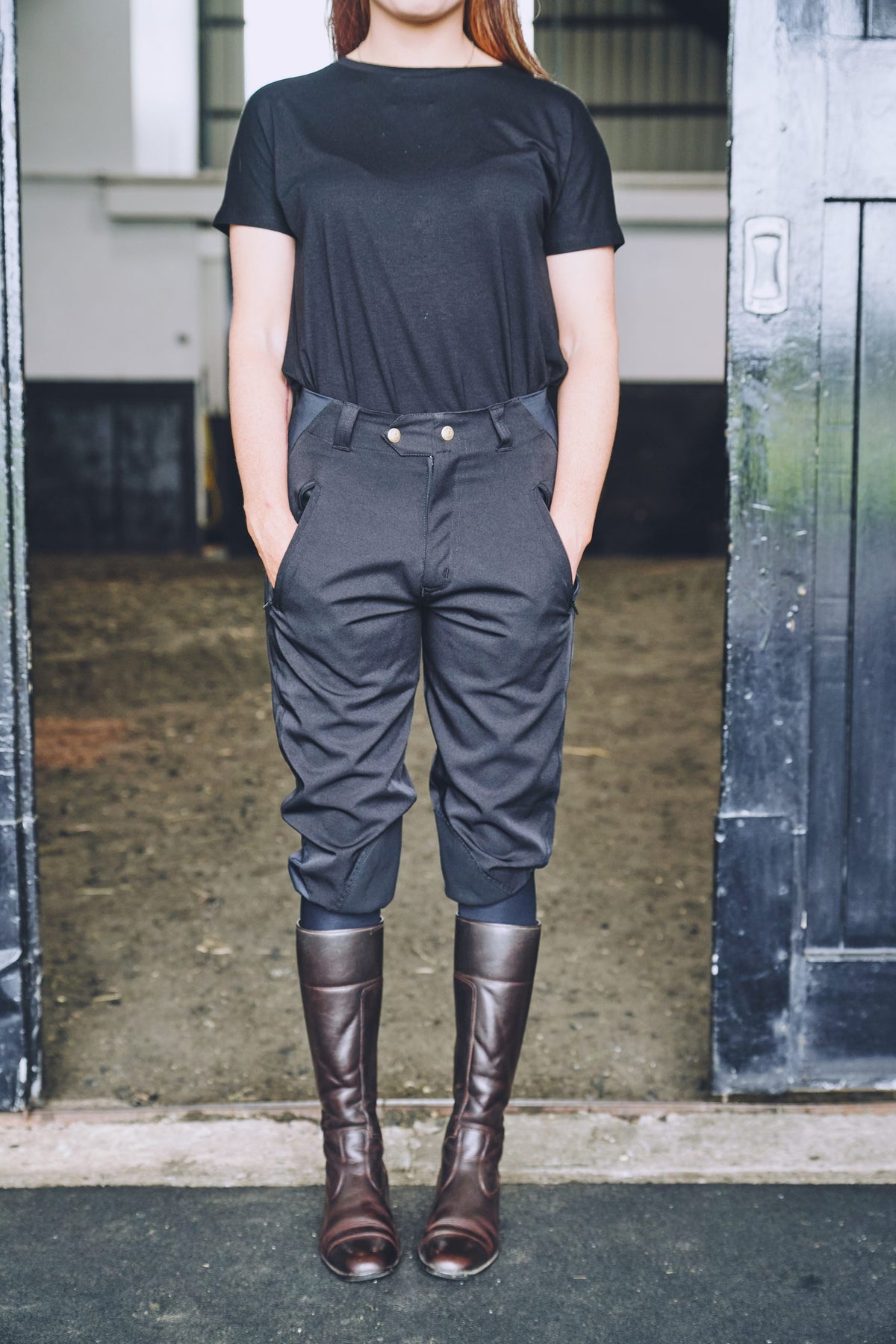 Children’s Micro-Stretch Cotton Breeches – Black