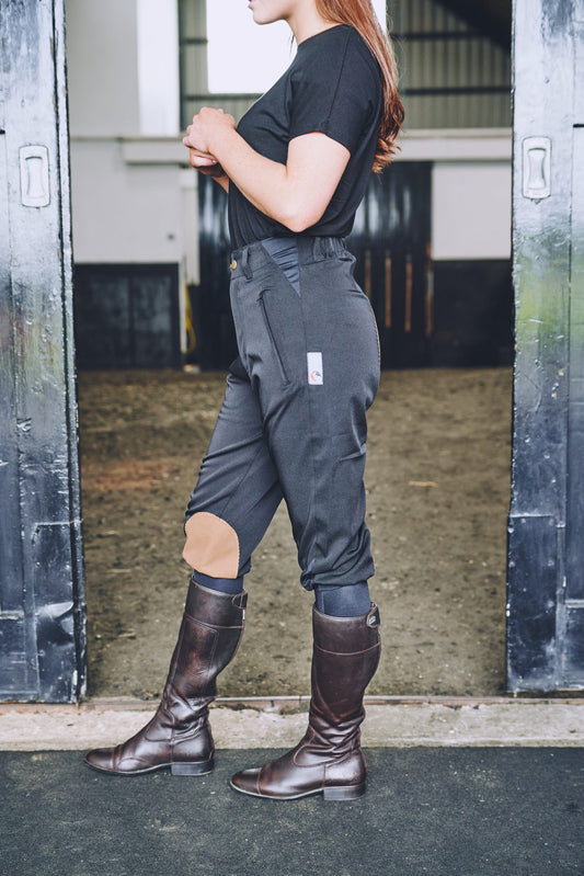 Children’s Micro-Stretch Cotton Breeches – Black