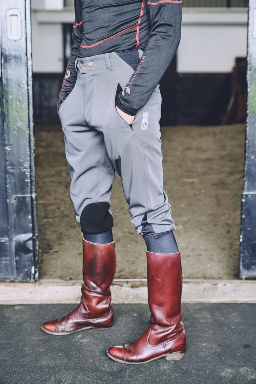 Micro-Stretch Cotton Breeches – Grey