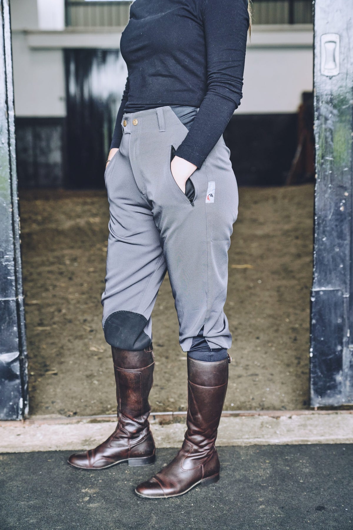 Childrens Micro-Stretch Cotton Breeches – Grey