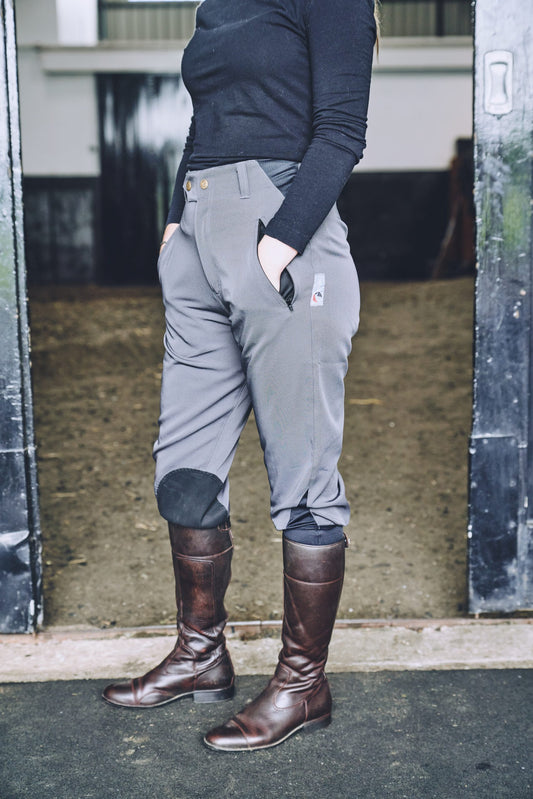 Childrens Micro-Stretch Cotton Breeches – Grey
