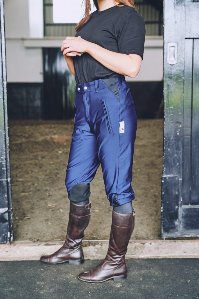 Roubaix Breeches - Navy with Black Patches - Image 2