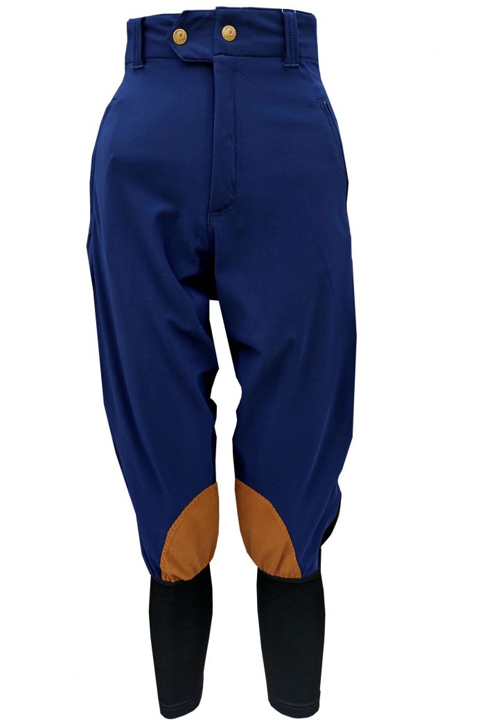 Roubaix Breeches - Navy with Tan Patches